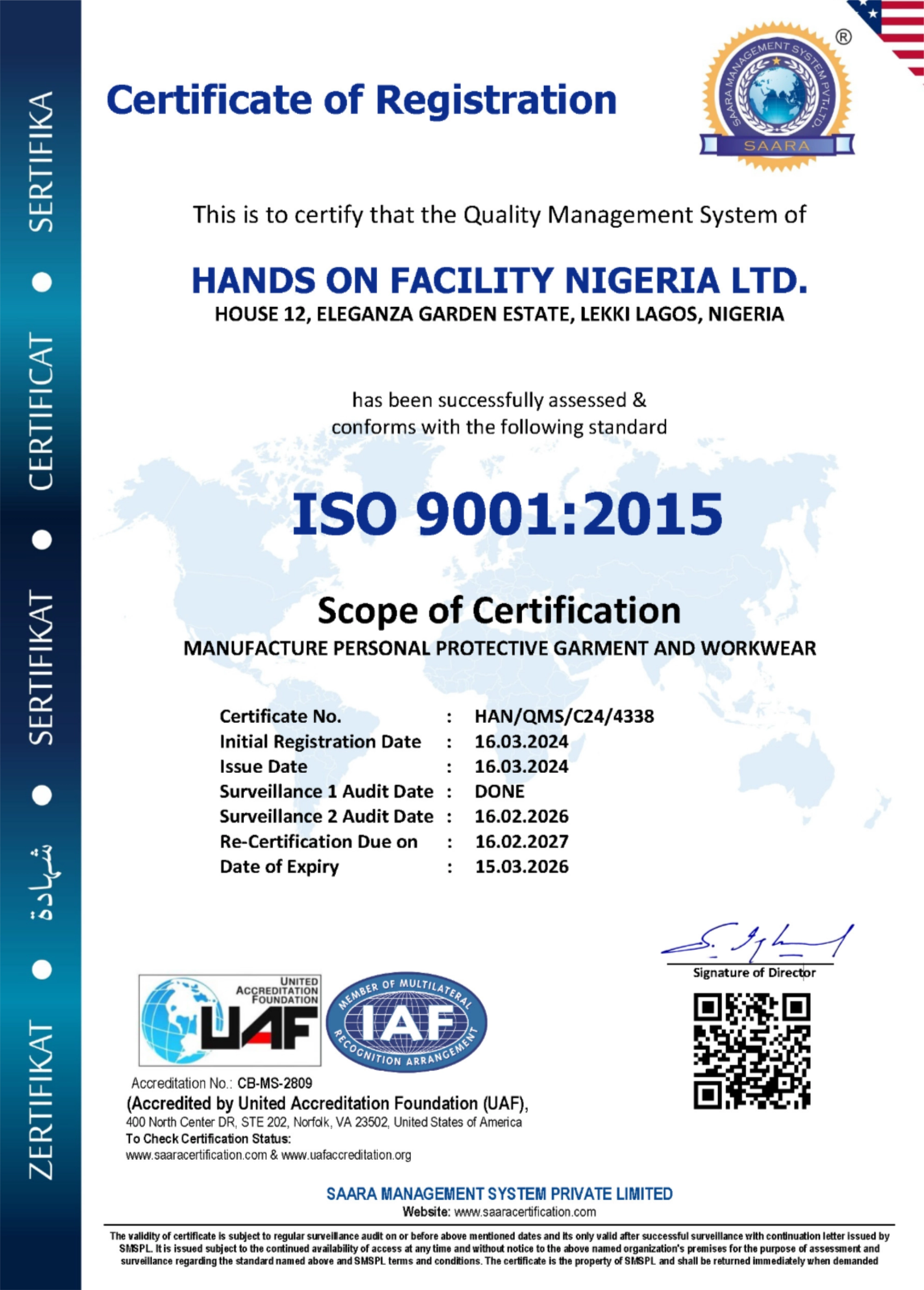 Quality Certifications